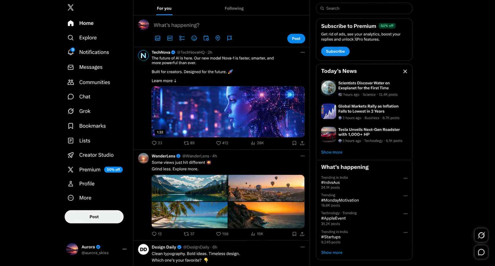 X Screenshot